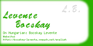 levente bocskay business card